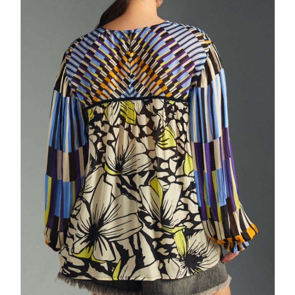 Blank London Anthropologie Miranda Peasant Blouse Womens Small Petite Floral - Picture 3 of 12